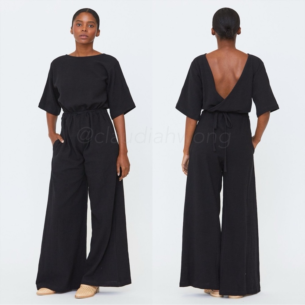 ESBY Duffy Reversible Wide Leg Jumpsuit in Black